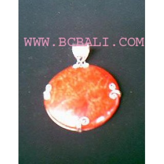 Red Coral Silver 925 Pendants Shells